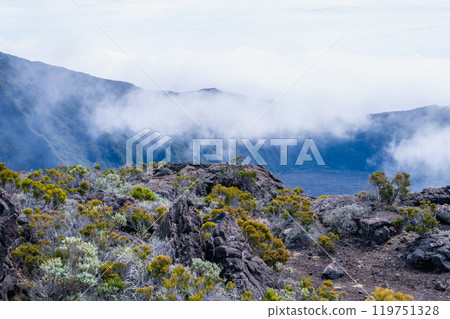 Volcanic Crater, Piton de la Fournaise, Reunion Island. Volcanic Crater, Piton de la Fournaise, Reunion Island. 119751328