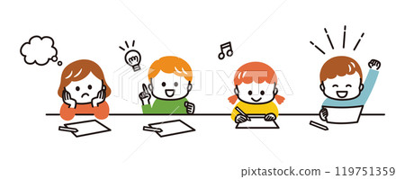 孩子學習簡單的觸摸 119751359