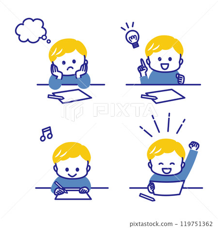 Children studying: Simple touch 119751362