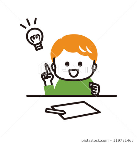 A child who is happy to understand the problem A child who is happy to understand the problem 119751463