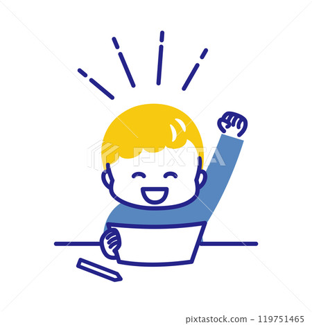 A child who is happy to understand the problem A child who is happy to understand the problem 119751465