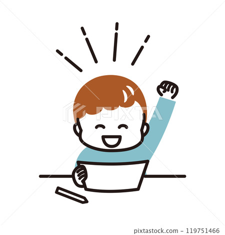 A child who is happy to understand the problem A child who is happy to understand the problem 119751466