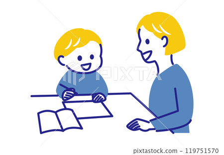 Parents and children studying together 119751570