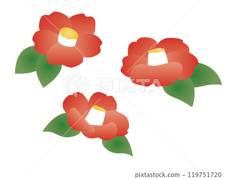 可愛的山茶花插圖與漸變 119751720