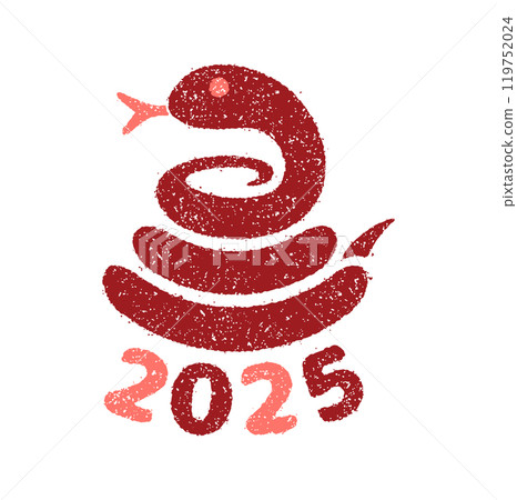 2025年令和7（蛇年）新年賀卡材料/郵票/郵票向量圖 119752024