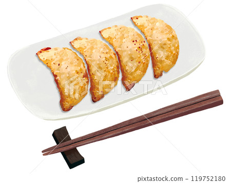 Fried dumplings (with chopsticks) 119752180