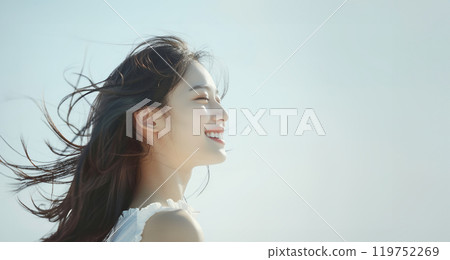 AI 生成的頭髮飄逸的亞洲女性圖像 AI 生成的頭髮飄逸的亞洲女性圖像 119752269