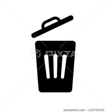 Trash bin icon logo design template isolated illustration Trash bin icon logo design template isolated illustration 119752593