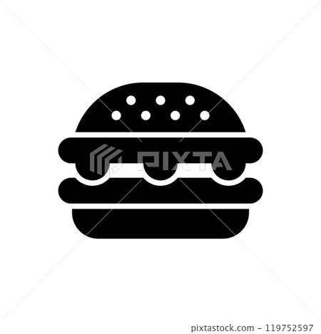 Burger icon logo design template isolated illustration 119752597