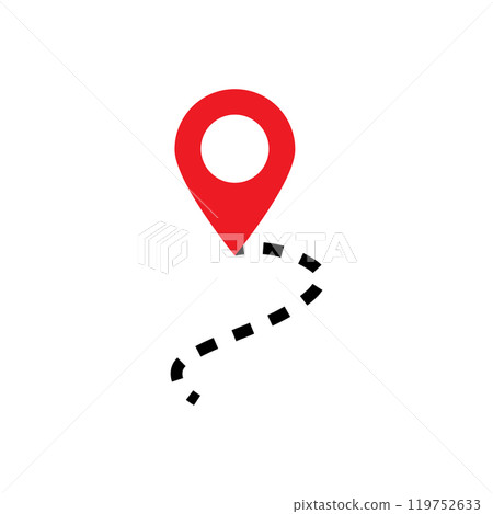 Map icon logo design template isolated illustration 119752633