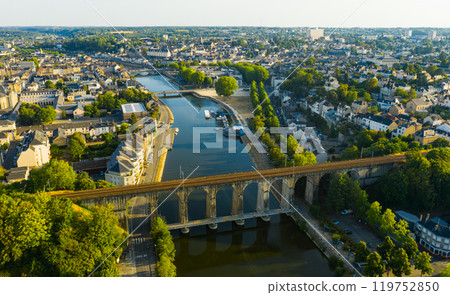 Aerial view of french city Laval, Mayenne Aerial view of french city Laval, Mayenne 119752850