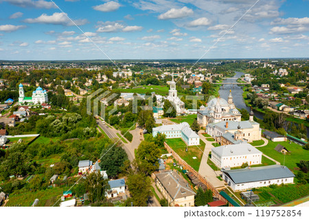 Torzhok city with Borisoglebsky male monastery, Russia 119752854
