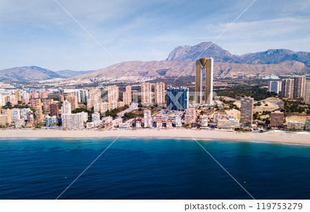 Sand coast and city Benidorm 119753279