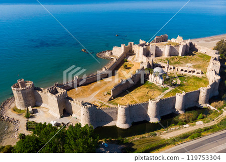 Aerial photo of Mamure Castle, Mersin Province, Turkey Aerial photo of Mamure Castle, Mersin Province, Turkey 119753304