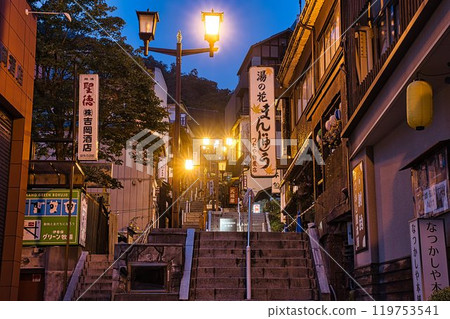 Stone steps at Ikaho Onsen Stone steps at Ikaho Onsen 119753541