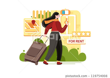 Girl Finding the best house Girl Finding the best house 119754008