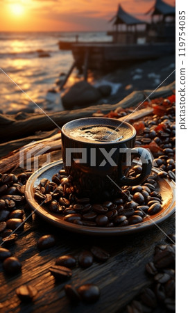 Coffee been cup drink 119754085