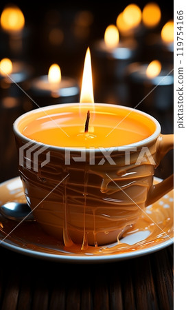 Candle light romantic night relaxing 119754166