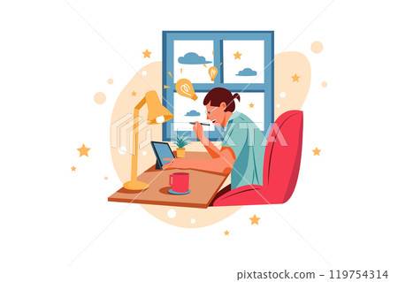 Freelancer working from home 119754314