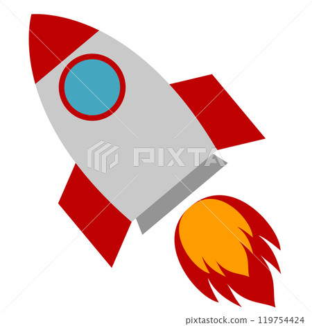 Simple and cute rocket illustration 119754424