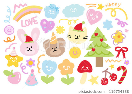 animals, vector, christmas 119754588