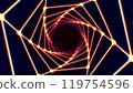 Glow laser futuristic geometric hexagon swirl tunnel abstract background 119754596