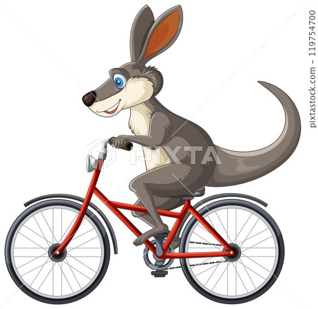 Kangaroo Riding a Red Bicycle Kangaroo Riding a Red Bicycle 119754700