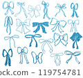 A unique and playful collection of hand-drawn ribbons in glitter blue 119754781
