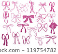 A unique and playful collection of hand-drawn ribbons in glitter pink 119754782