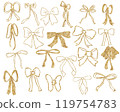 Unique and playful hand-drawn ribbon collection, gold 119754783