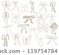 A unique and playful collection of hand-drawn ribbons, silver 119754784
