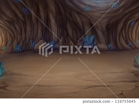 洞穴背景圖與水晶 洞穴背景圖與水晶 119755645