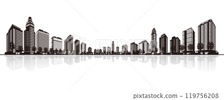 以陰影表達的城市景觀的插圖。 119756208