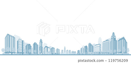 以陰影表達的城市景觀的插圖。 119756209