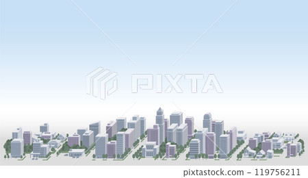 Cityscape 3D illustration. Vector illustration of buildings. 119756211