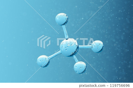 Chemical molecule with blue background, 3d 119756696