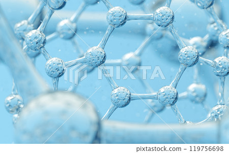 Chemical molecule with blue background, 3d 119756698