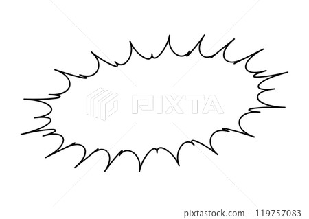 A simple line shouting speech bubble A simple line shouting speech bubble 119757083