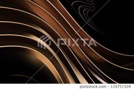 Metal curve geometry with dark background, 3d Metal curve geometry with dark background, 3d 119757109