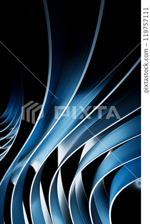 Metal curve geometry with dark background, 3d Metal curve geometry with dark background, 3d 119757111
