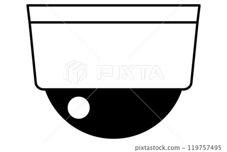 監視器、預防犯罪和家庭安全黑白圖標 119757495