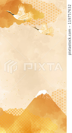 Shizan 和鶴的日本圖案背景 119757632
