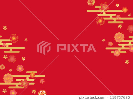紅色日式圖案背景素材 紅色日式圖案背景素材 119757680