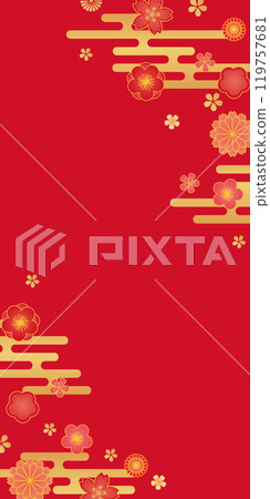 紅色日式圖案背景素材 紅色日式圖案背景素材 119757681