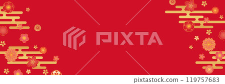 Red Japanese pattern background material 119757683
