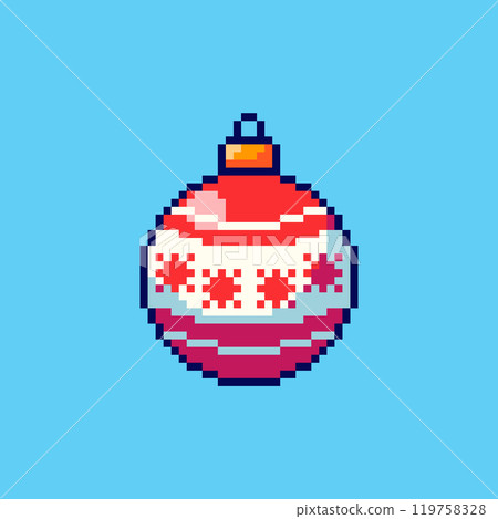 Pixel art Christmas Ball game asset design 119758328