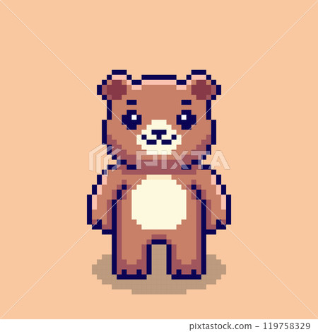 Pixel art Cute Bear game asset design Pixel art Cute Bear game asset design 119758329