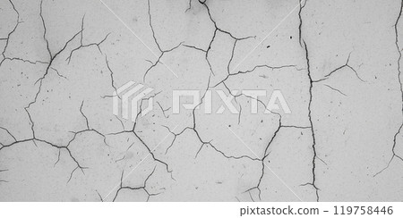 White black grey wall, floor with pattern and cracks, texture background 119758446