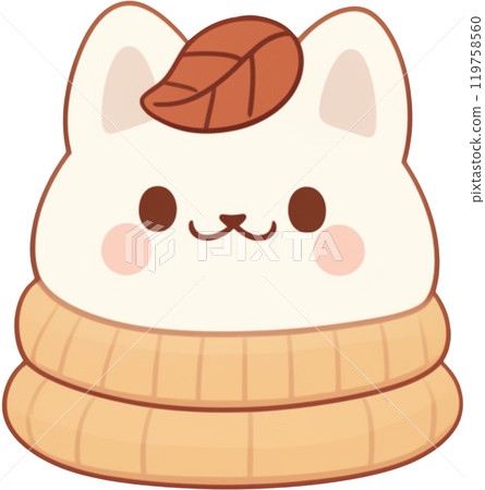 Whimsical white fox with Leaf on Head - Perfect for Fall 119758560