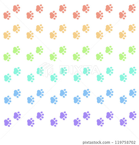 Simple animal footprints line set, colorful 119758702